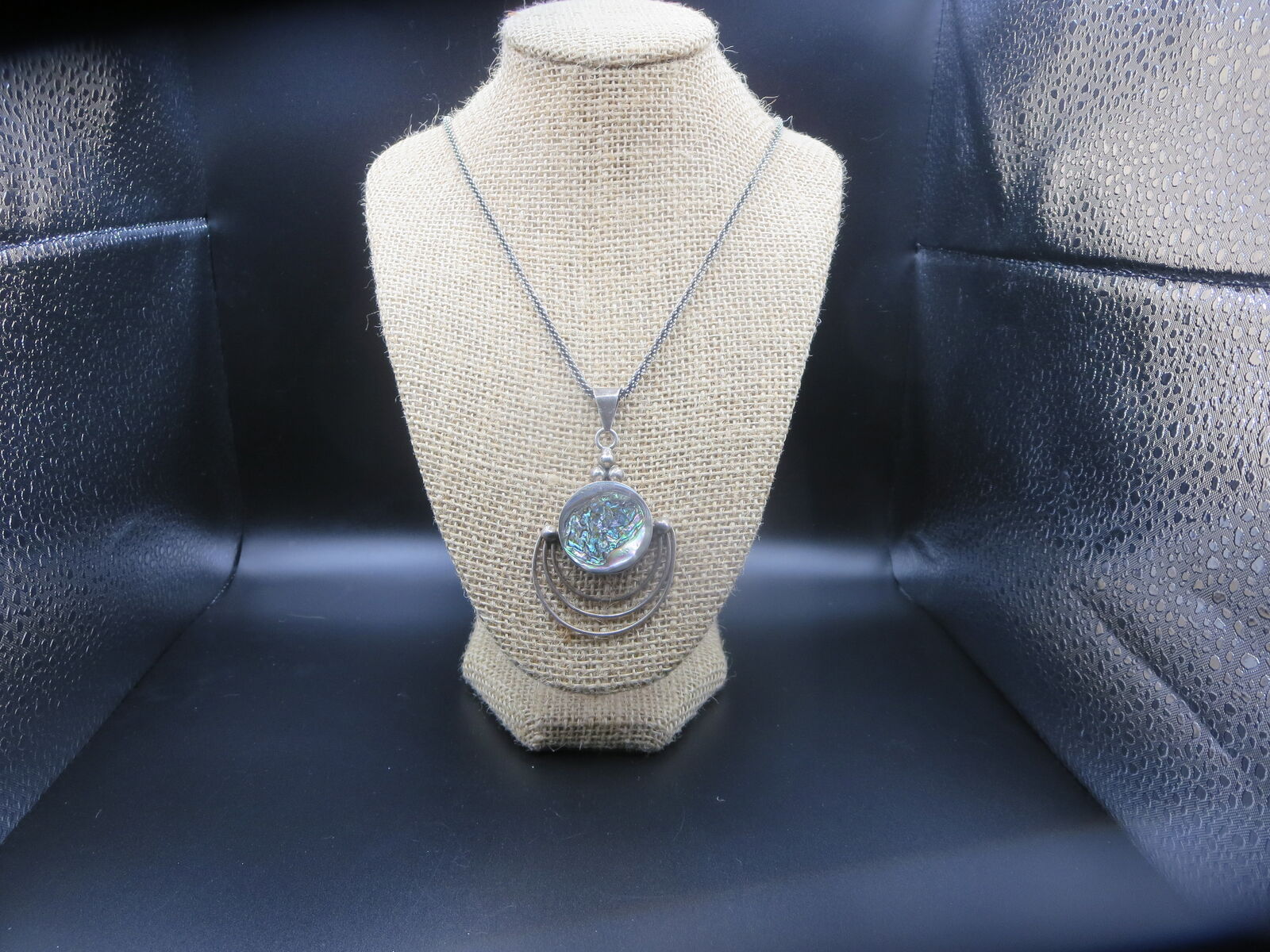 24" Sterling silver  snake chain with massive sputnik pendant