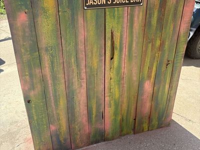 Custom Hand-Painted Wooden Tiki Bar Stand / Counter