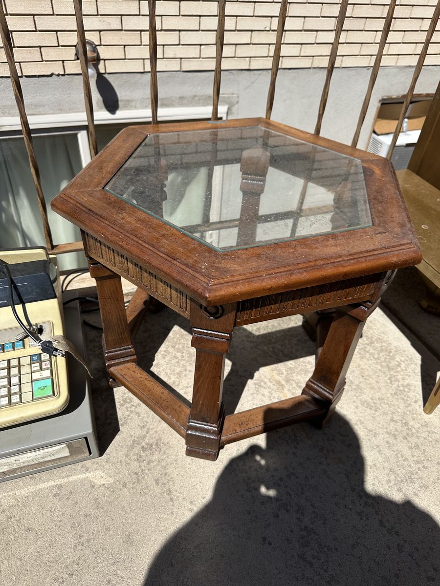 Octagon Wood End Table - 27" x 20"