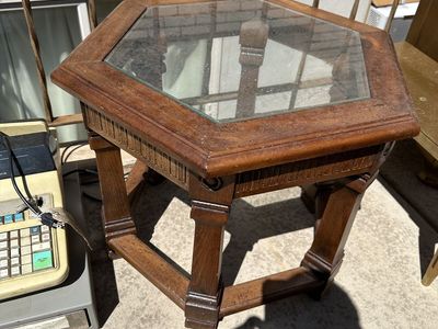Octagon Wood End Table - 27" x 20"