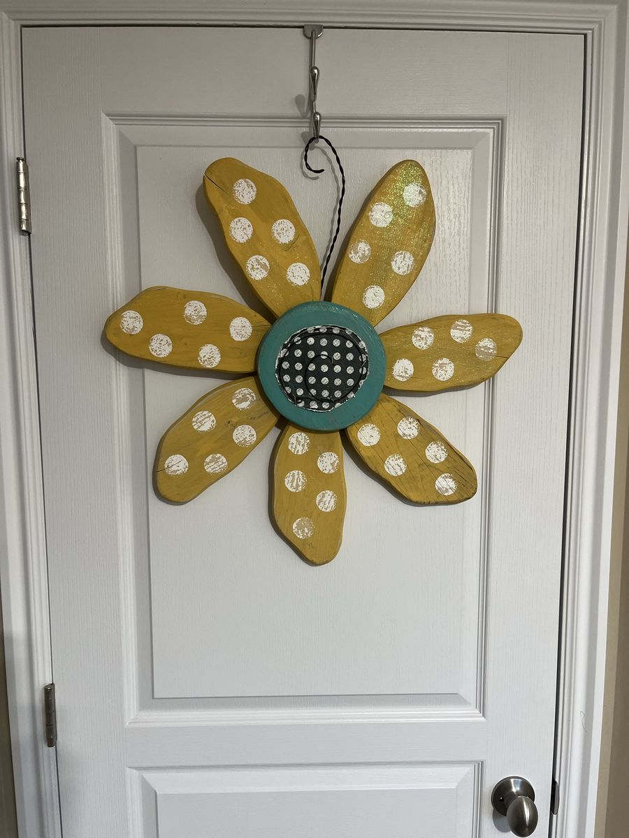 Darling Wood flower door or wall decor.