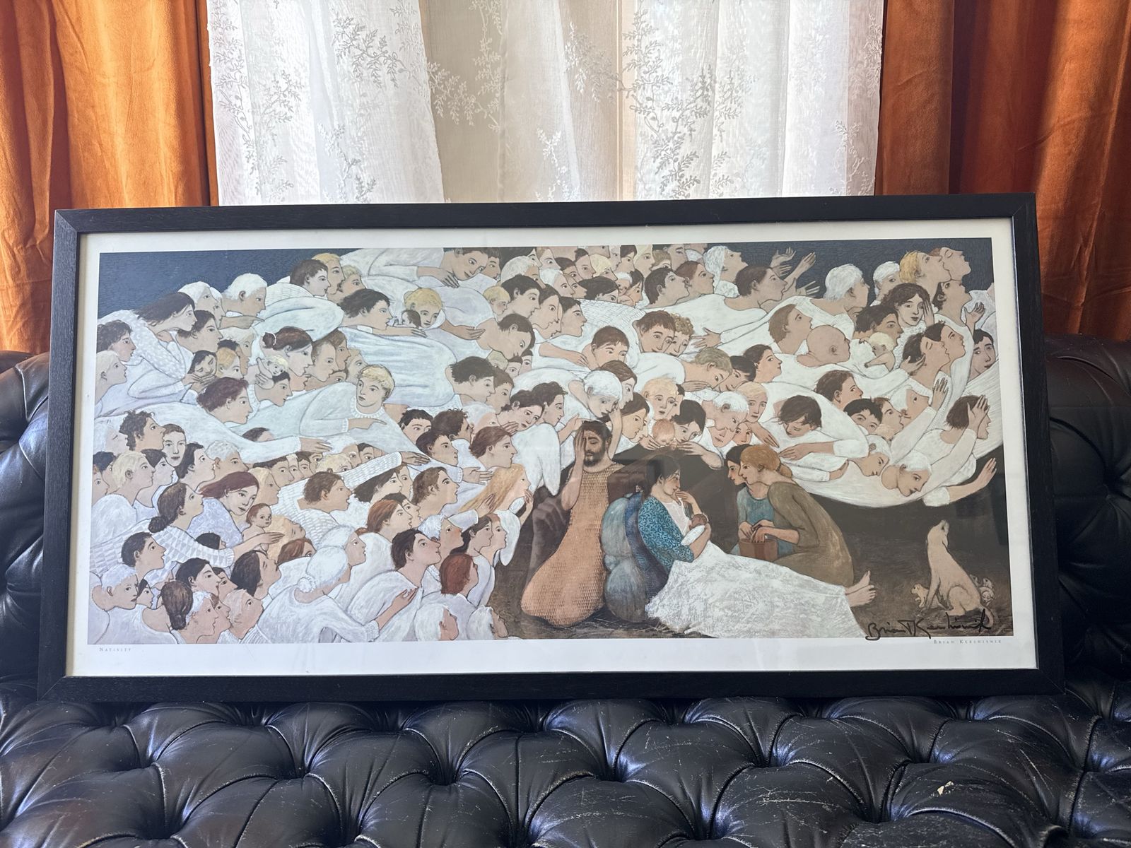 Brian Kershisnik Nativity Print Framed Art- signed 
