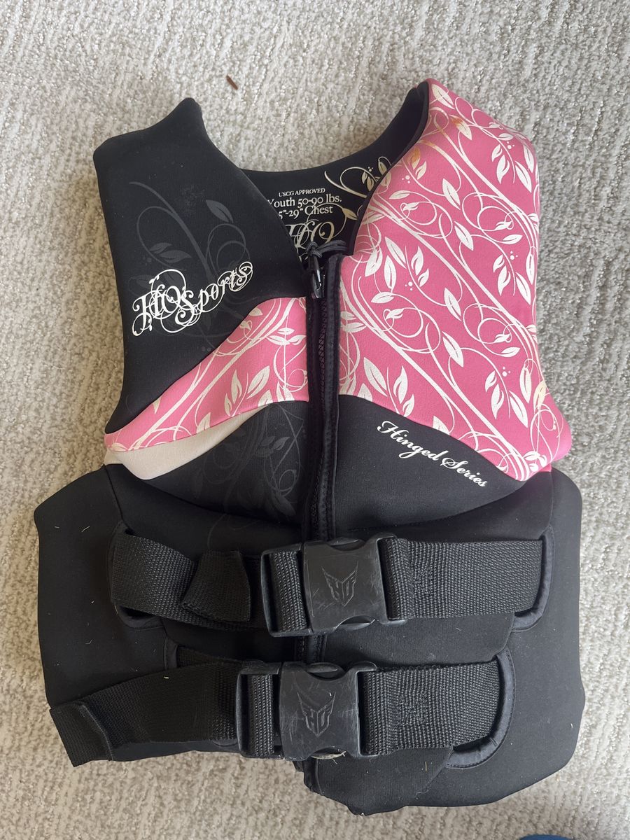 Youth 50 to 90 pounds neoprene life jacket pink