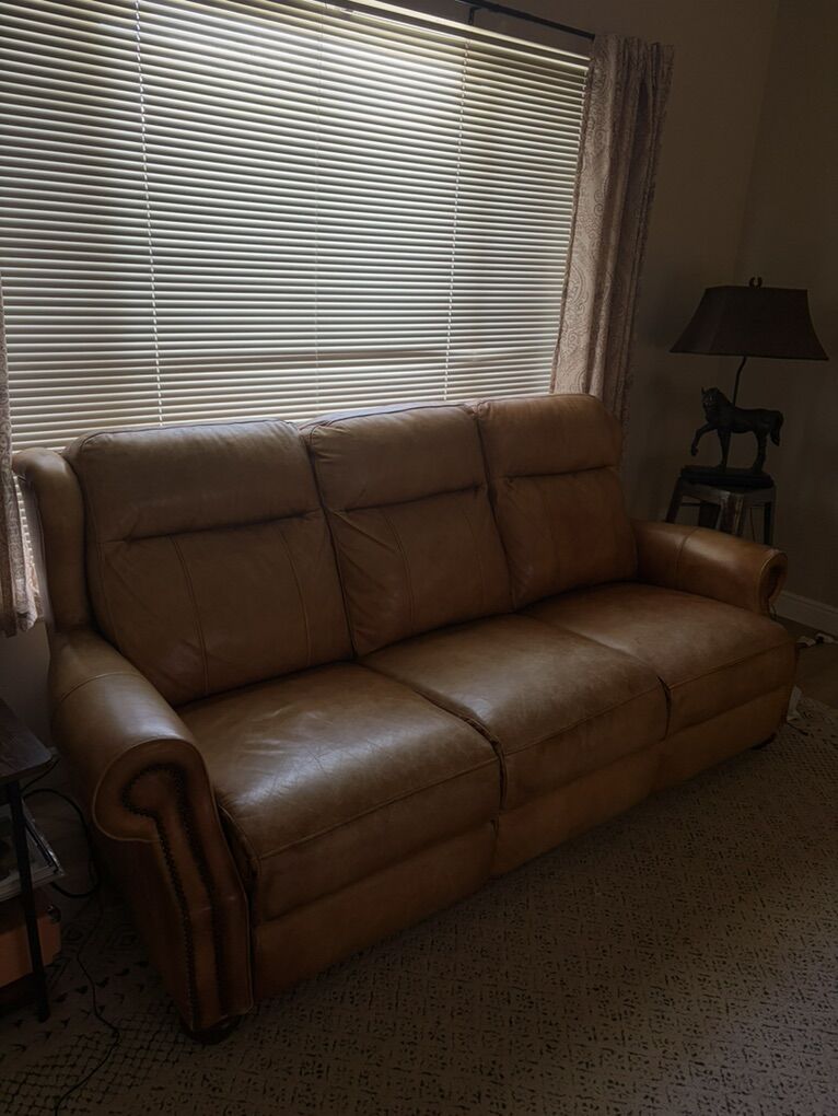 Leather Power Reclining Couch