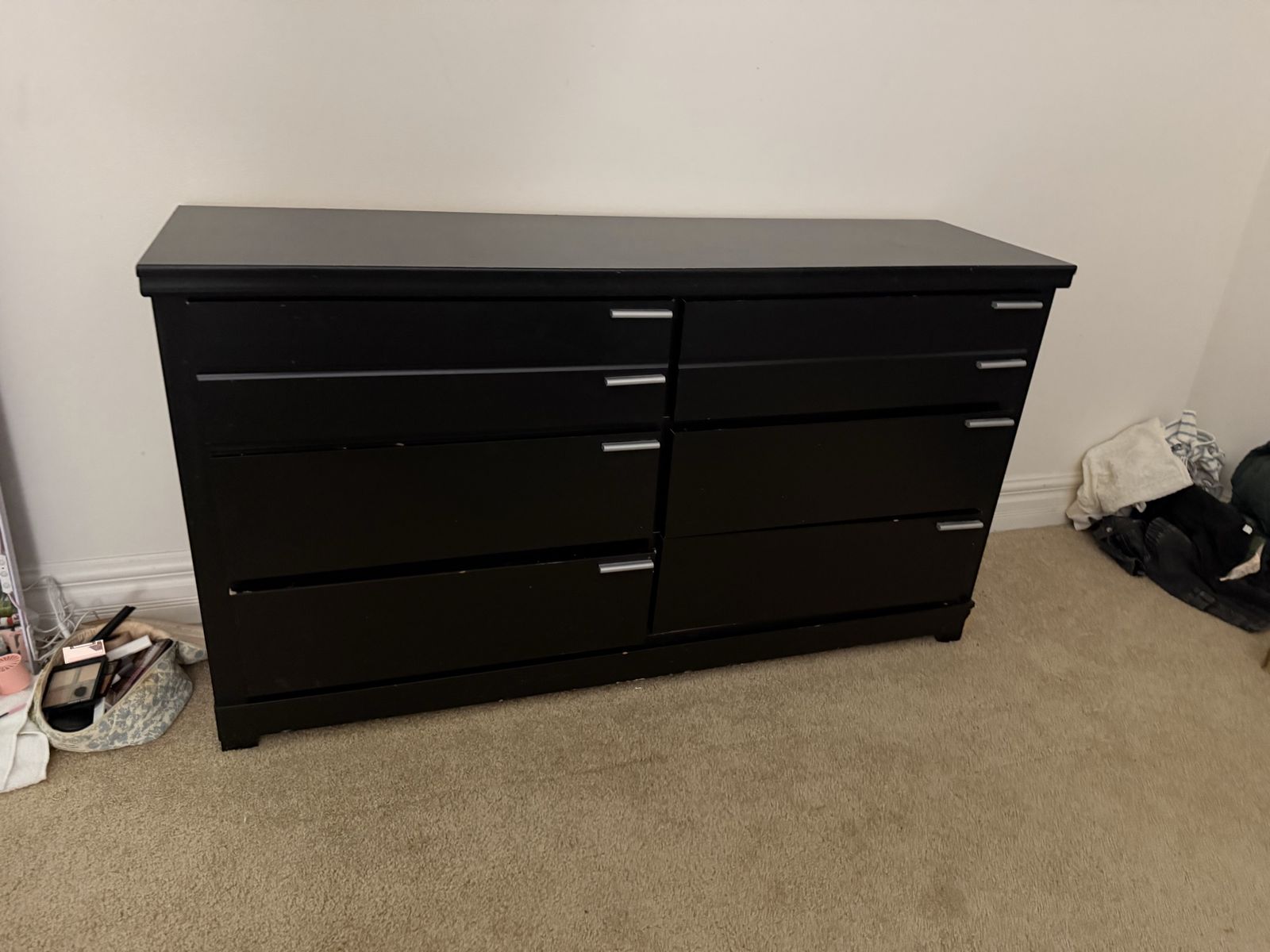 Black Dresser with 6 Drawers