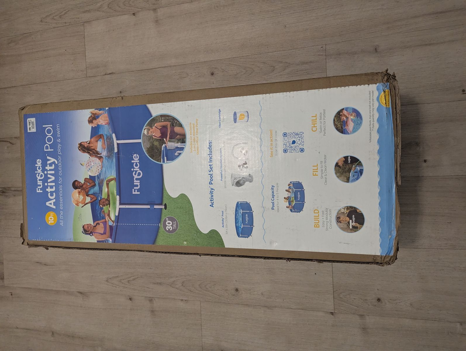 10 foot  x 30 in. Outdoor Activity Round Frame Above Ground Swimming Hard Side Pool Set Funsicle
