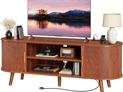 54 Inch Fluted TV Stand / Entertainment Center for TVs up to 55 Inch
