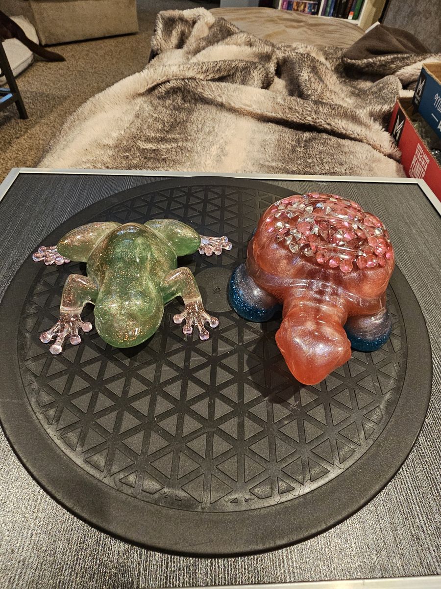 Handmade Epoxy Resin Animal Figures Lot - Frog, Turtle, Lizard, Snail, Bear