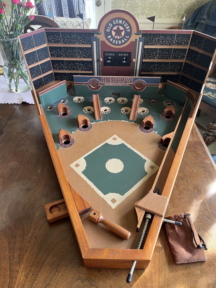Old Century Wooden Baseball Pinball Style Game