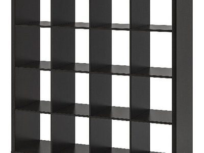 IKEA KALLAX Shelf Unit Room Divider Storage Display Cube Bookcase, Dark Brown, 4x4 Cubes