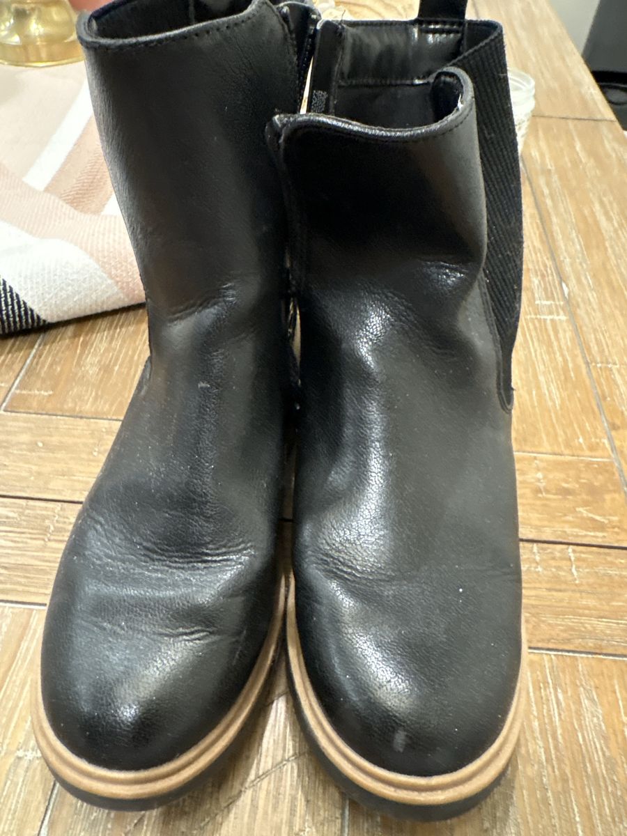 Black Ankle Chelsea Boots with Side Zip - Size 1