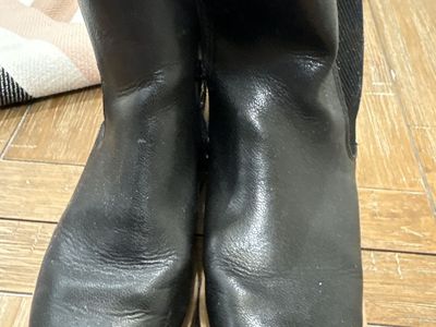 Black Ankle Chelsea Boots with Side Zip - Size 1