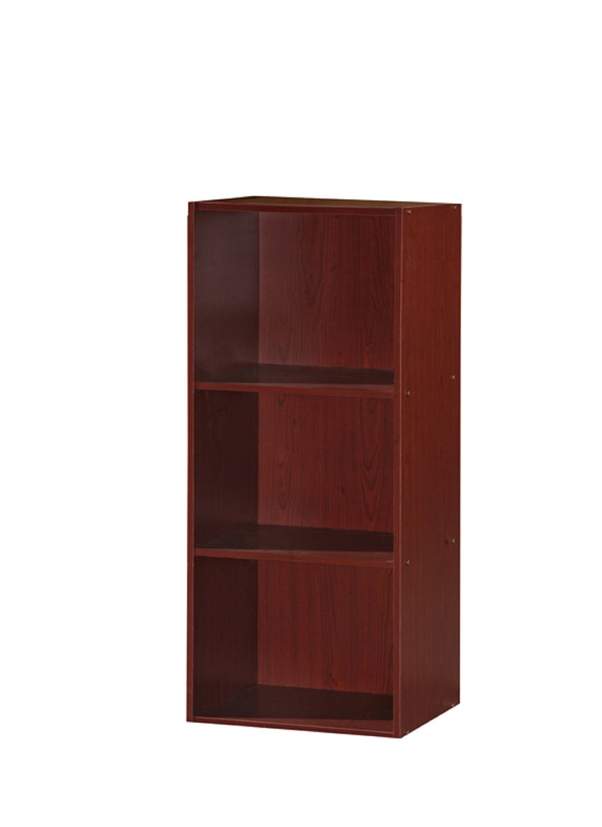 Hodedah 3-Shelf Bookcase in Mahogany