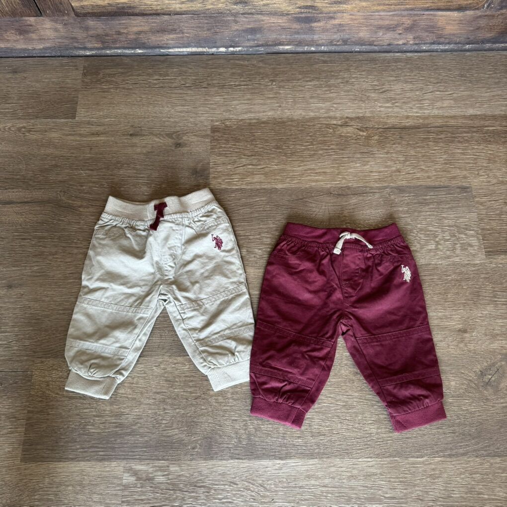 Ralph Lauren Baby Boy Polo Khaki Maroon Pants