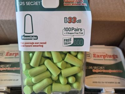 ARS SECRET Foam Earplugs - 100 Pairs, 33dB NRR Noise Blocker for Hearing Protection, Shape: Moonlight