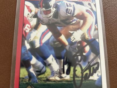 BYU COUGARS 1991 Score Bart Oates New York Giants Autographed Football Card - Hand Signed Auto