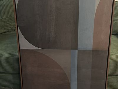 Modern art from West Elm in floating wood frame