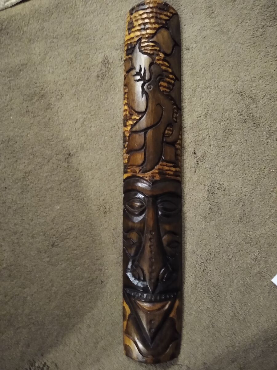 Jamaican Wooden Carved Mask - Vintage