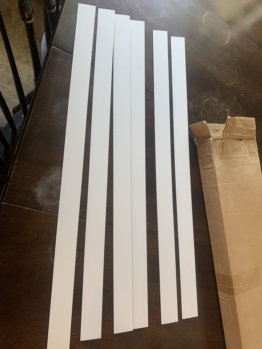 White floor transition strip, trim, set of 6, 29x 1.6 inch strip