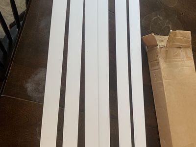 White floor transition strip, trim, set of 6, 29x 1.6 inch strip