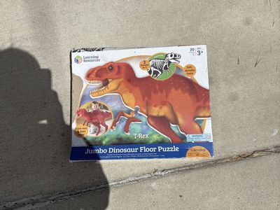 Learning Resources Jumbo Dinosaur Floor Puzzle T-Rex 2-in-1 Foam Puzzle 20-piece Ages 3+