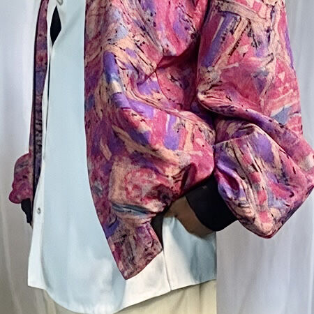 Vintage 1990’s Royalty Silks, Designed in Italy, 100% Silk Bomber Jacket - XL