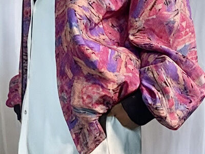 Vintage 1990’s Royalty Silks, Designed in Italy, 100% Silk Bomber Jacket - XL