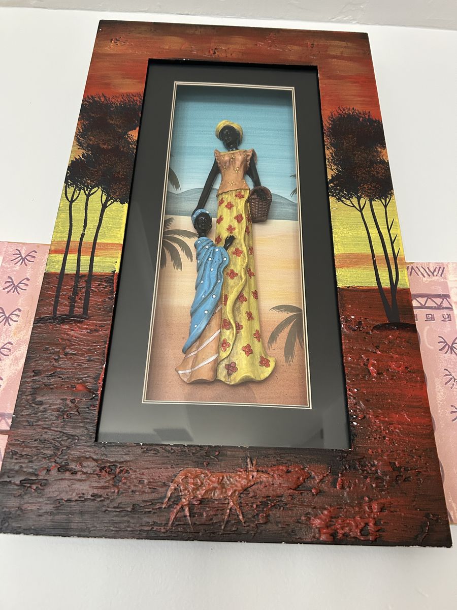 Large African-Inspired Textured Wall Art