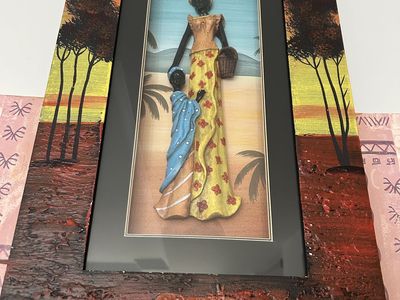 Large African-Inspired Textured Wall Art