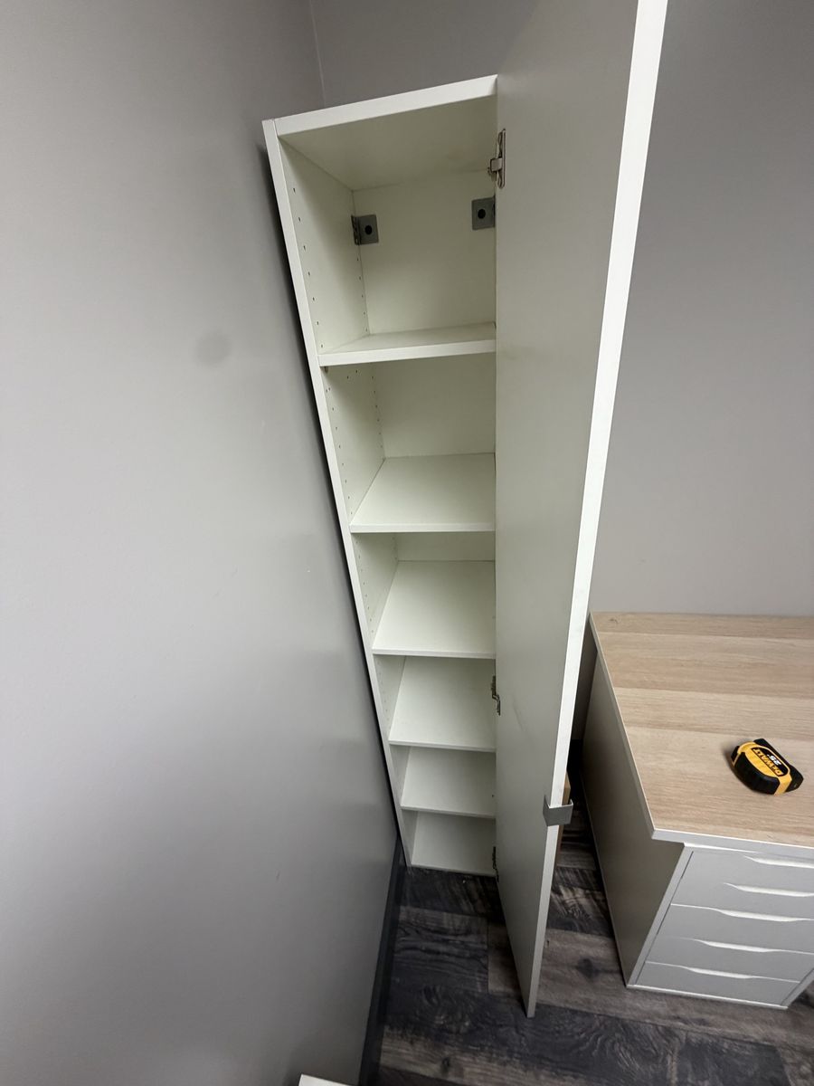 Tall Narrow Storage Cabinet – White, Single Door