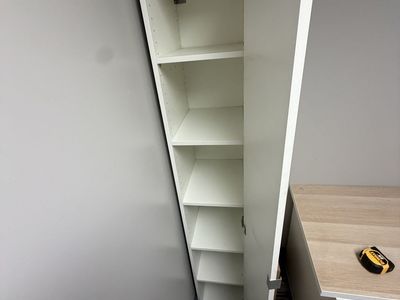 Tall Narrow Storage Cabinet – White, Single Door
