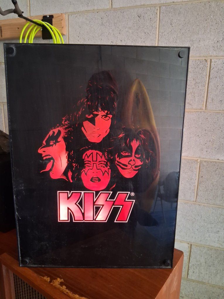 Kiss Collectible Flaming Fire Picture Orig Members #33090