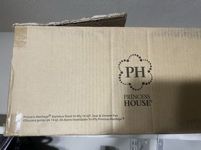 Princess House Heritage Stainless Steel Tri-Ply 14-QT. Sear & Simmer Pan New in Box