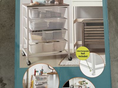 4 drawer rolling mesh cart