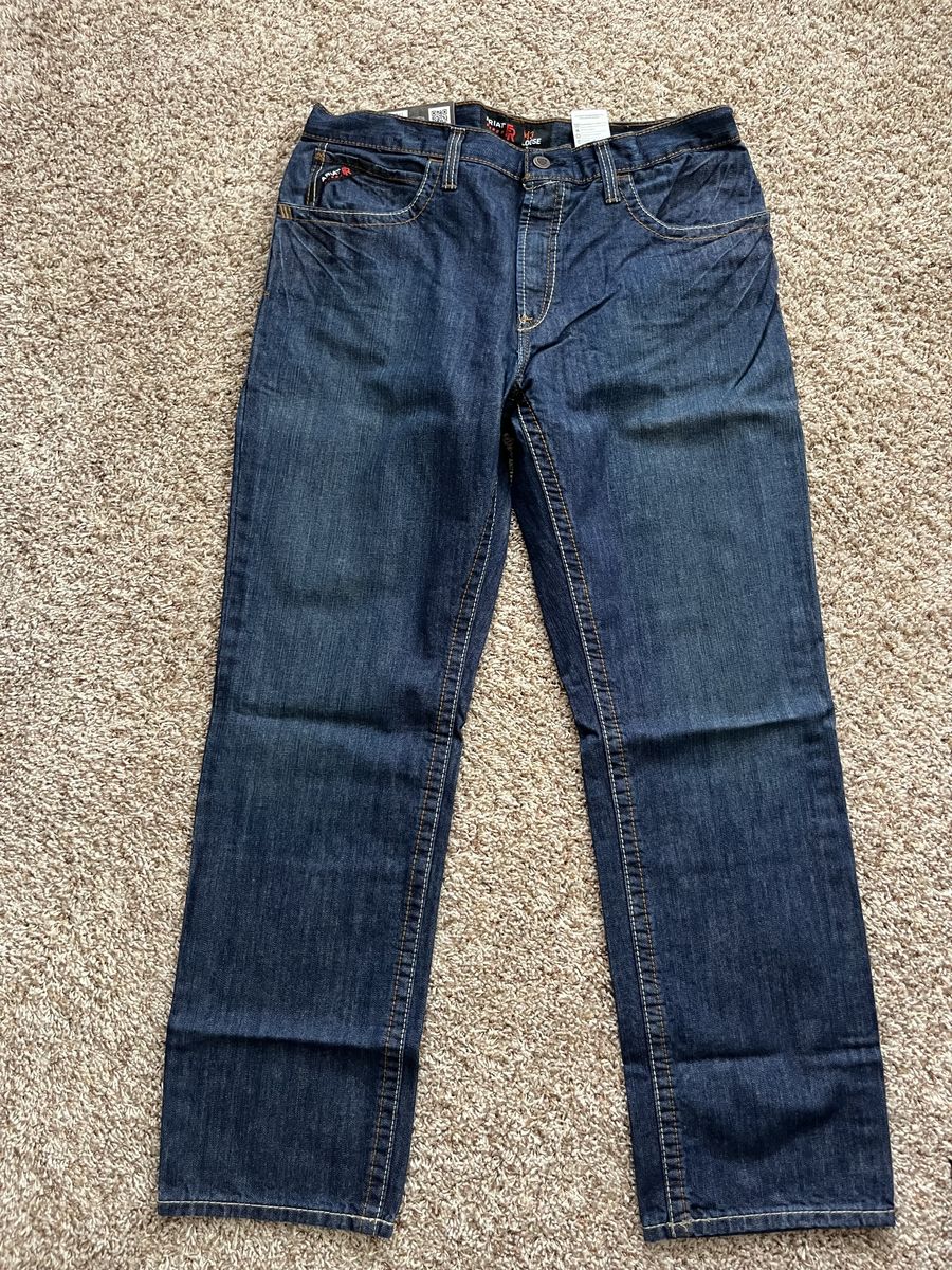 NWT Ariat FR M3 Loose Straight Leg Jeans 38x34