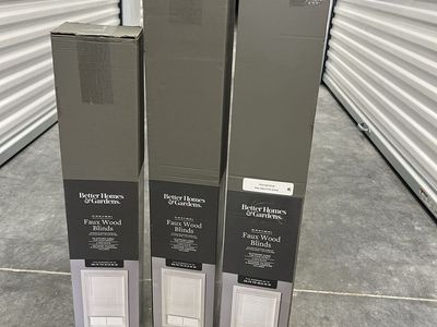 Better Homes & Gardens White Cordless Faux Wood Blinds Set of 3