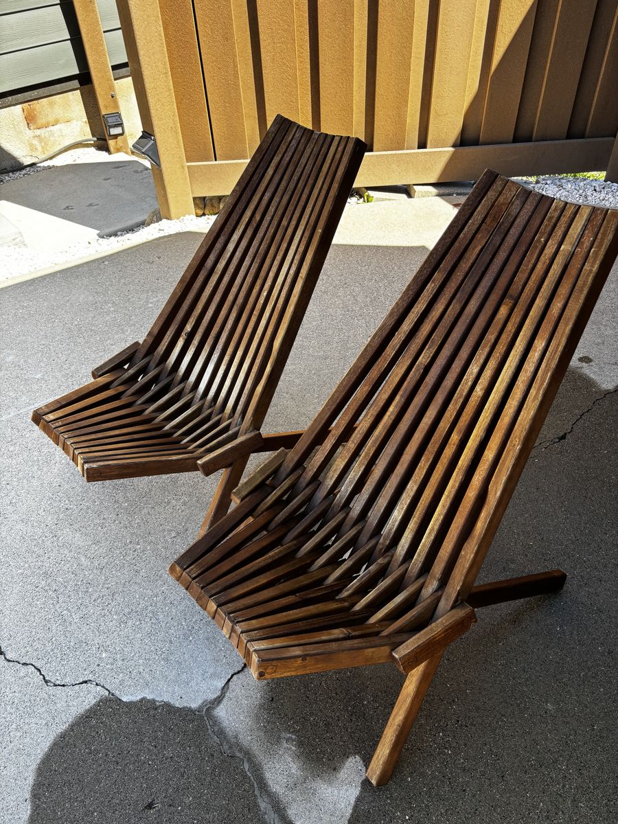 Two Folding Patio Chairs