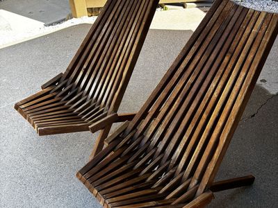 Two Folding Patio Chairs