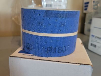 NIB- Norton Cyclonic Norgrip Sanding Rolls P180 Course Grit 2-3/4" x 13 Yds