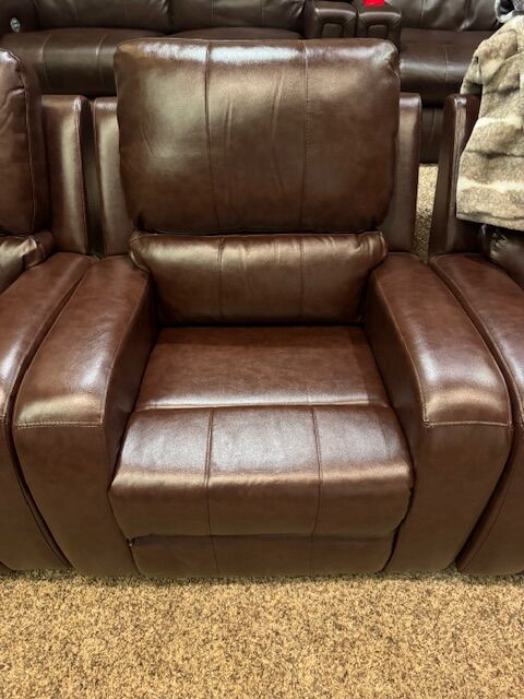 New Brown Faux Leather Power Recliner in Box