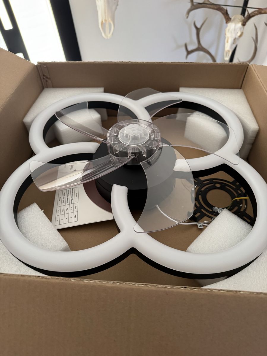 LED ceiling fan with clear blades