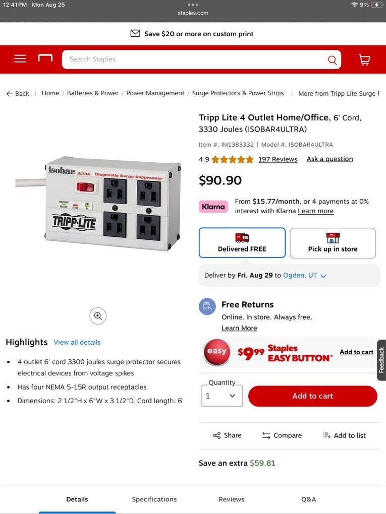 New Tripp-Lite Isobar Surge Proctector