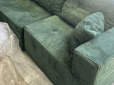 Brand new pop-up no bones couch emerald green