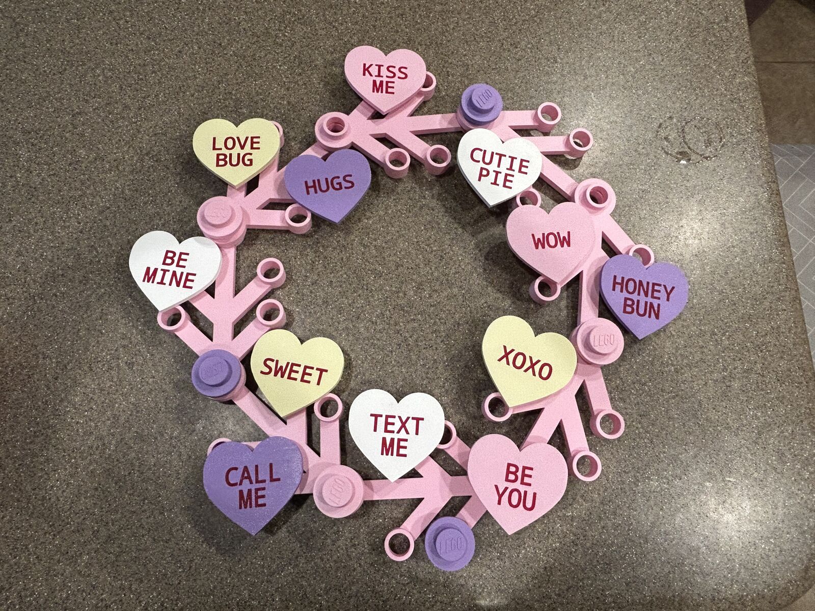 3D Print Valentines Lego Wreath
