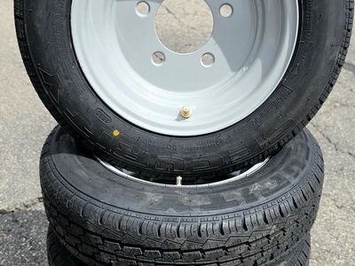 New Set of 4 Trailer Wheels, Rim Mounted - Security TR603 155/70R12C 104/102N M+S trailer tires
