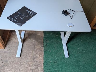 Electric Adjustable Standing Desk White 40" x 24" Sit/Stand Office Table
