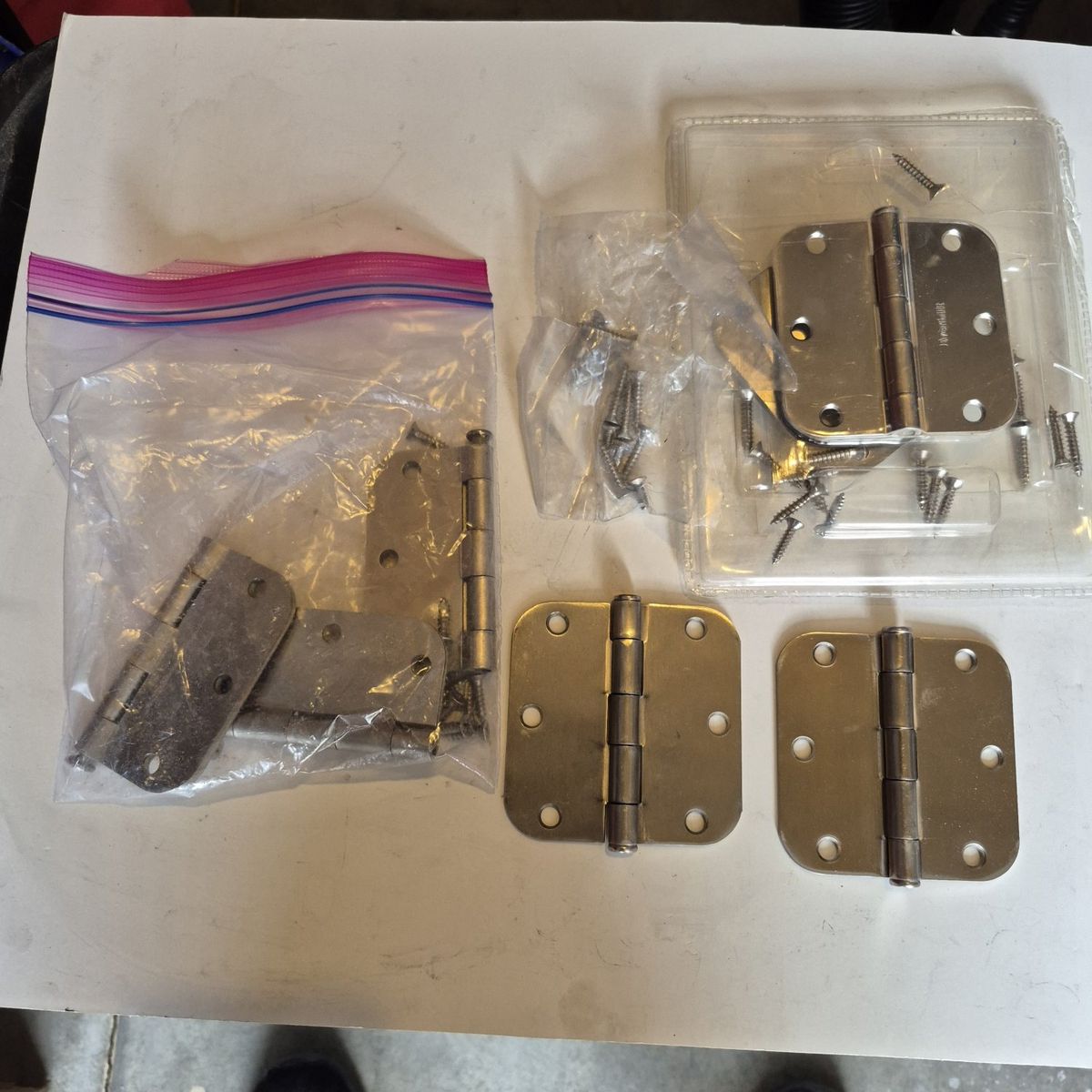 7pcs. 3 1/2" Steel Door Hinges Nickle Finish with Mounting Screws