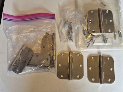 7pcs. 3 1/2" Steel Door Hinges Nickle Finish with Mounting Screws