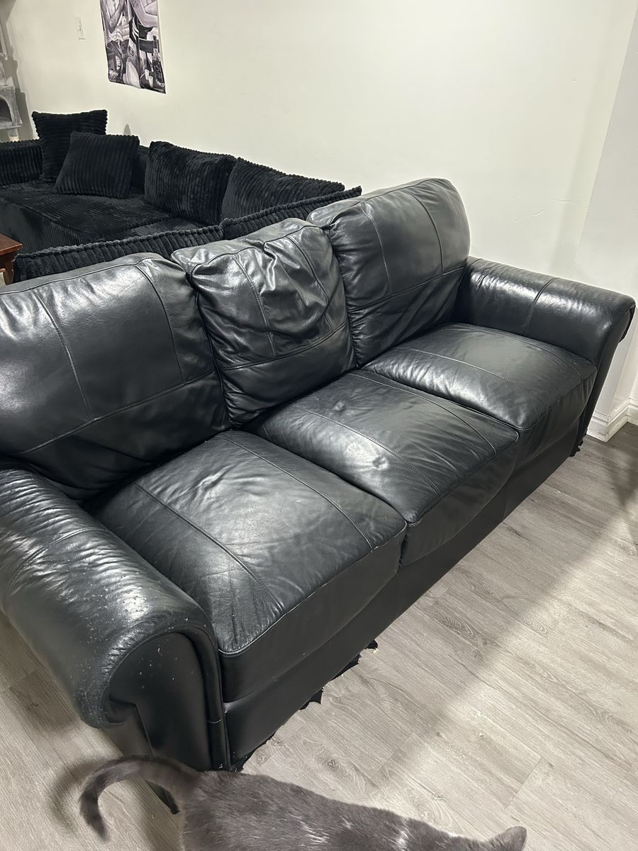 Heavy duty leather couch
