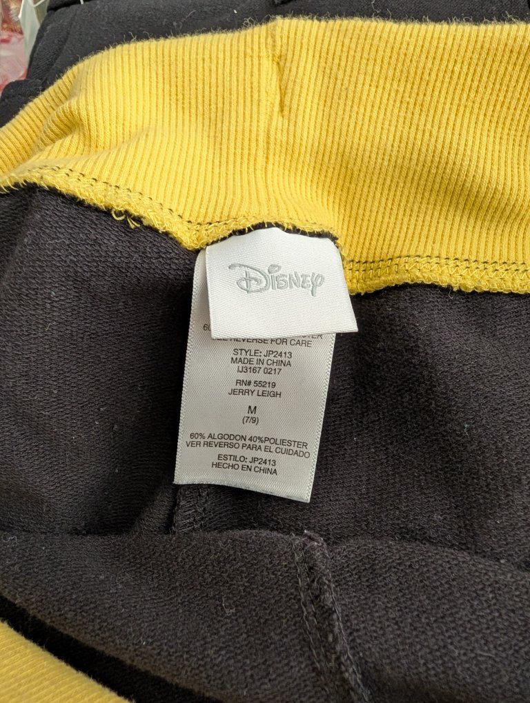 Disney Minnie Mouse Black & Yellow Cropped Sweatpants - Size Small/Medium